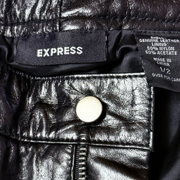Express Genuine Leather Pants Size 1/2 - Picture 8 of 9